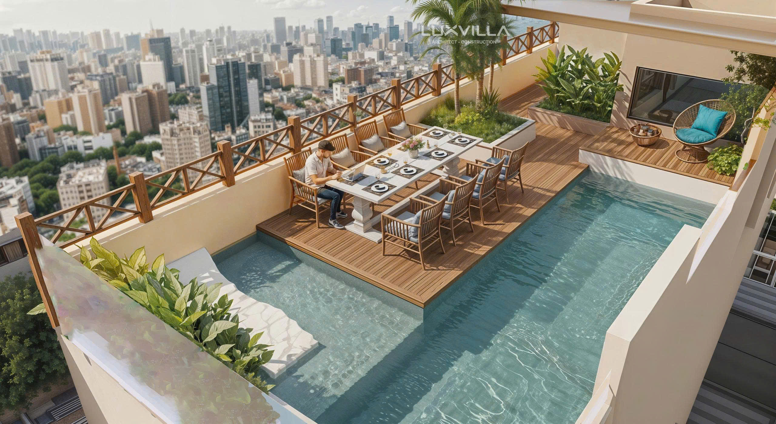 Penhouse 2PN nội thất cao cấp, có hồ bơi riêng